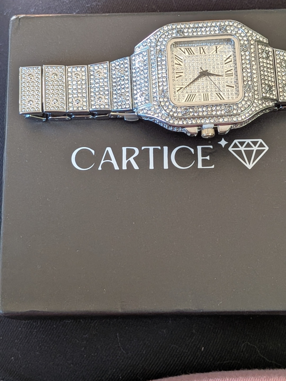 Silver Crystal-Accented Men's Bracelet Watch, Bracelet, Necklace